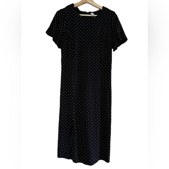 Old Navy tan and black polka dot midi dress - medium tall - Picture 1 of 5